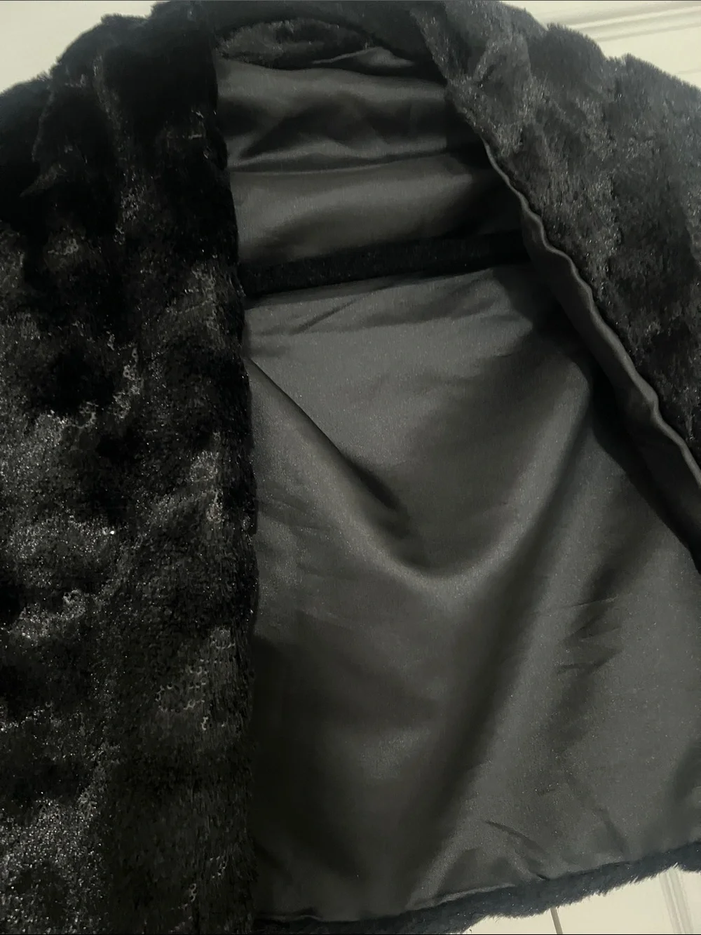 Black Faux Fur Scarf